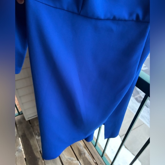 🆕🦋 Sachin & Babi Patrizia Cobalt Blue Asymmetric Midi Dress Long Sleeve Size 12 - Picture 9 of 17